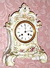 C.1900, French, Marti et Cie, 8-day time/strike porcelain mantel clock, as-found. 