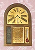 C.1900 French, 8-day brass cased perpetual calendar strut timepiece retailed by Marcus and Co., New York. 