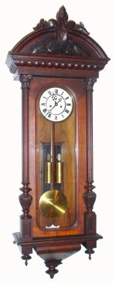 C.1878, German, Gustav Becker, "Vienna Regulator", in a nice 3/4 column walnut case with original top and movement. — Antique Clocks Price Guide