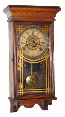 C.1919, Sessions Clock Co., HOME No. 1, miniature "Store Regulator", 8-day time, strike and alarm, in oak. — Antique Clocks Price Guide