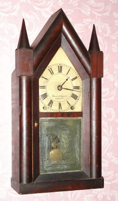 C.1845, Brewster and Ingrahams, Bristol Conn, Steeple clock with 8-day time and strike Kirk's patent iron-backplate movement. — Antique Clocks Price Guide