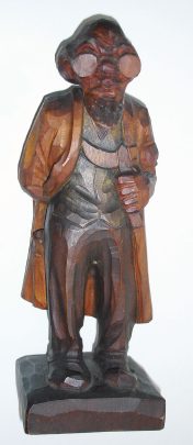 C.1930, German, Karl Griesbaum, WHISTLER, A bald professor in long coat with large round glasses, carved from wood. — Antique Clocks Price Guide