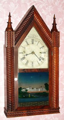 C.1850, Forestville Manufacturing Co., Bristol, Conn., ripple steeple clock with its original signed 8-day time and strike fusee movement. — Antique Clocks Price Guide