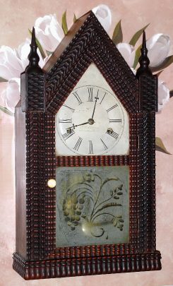 C.1850, Forestville Manufacturing Co., Bristol, Conn., miniature ripple steeple clock with its original signed 30-hr time and strike movement. — Antique Clocks Price Guide