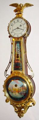 C.2005, (dated) Foster S. Campos, Pembroke, Mass GIRANDOLE, 8-day weight driven wall clock, time only. — Antique Clocks Price Guide