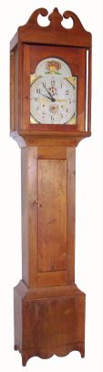 C.1825, Riley Whiting, Winchester, Conn, tall clock in a pine case with some restorations. — Antique Clocks Price Guide