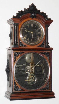 C.1880 Ithaca Calendar Clock Co., Ithaca, NY: Early Parlor 3-1/2 model in walnut with 8-day time, strike and calendar movement. — Antique Clocks Price Guide