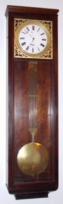 C.1850, French, Pinwheel Wall Regulator, center seconds, in a mahogany case, 8-day weight driven / with modifications. — Antique Clocks Price Guide