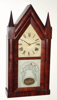 C.1838, C. Boardman and J. A. Wells, Bristol, Conn,  twin fusee steeple clock, 30 hour time and strike. — Antique Clocks Price Guide