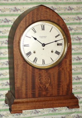 C.1914 Seth Thomas, Thomaston, Conn. Sonora Chime 8-bell chime clock No. 66 in a mahogany inlaid case. — Antique Clocks Price Guide