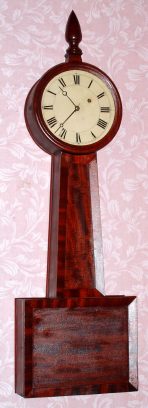 C.1850, Southeastern Mass, Weight banjo, 8-day, in a mahogany paneled case, and with original movement, dial and weight. — Antique Clocks Price Guide