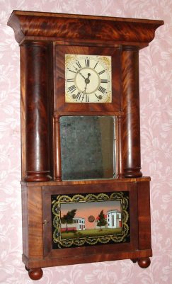 C.1835, Unsigned Hollow Column clock, 30-hr time and strike wood movement. — Antique Clocks Price Guide