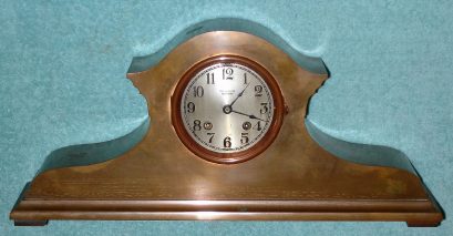 C.1925, Chelsea Clock Co., for Tiffany, Tambour No. 9, 8-day, house strike in a heavy brass case. — Antique Clocks Price Guide