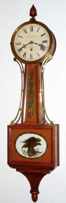 C.1912 [dated on dial], a Home-Made weight banjo, using a Waterbury movement / pend / bezel kit available at the time. — Antique Clocks Price Guide