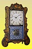 C.1853 Brewster Mfg., Shield-Front Shelf Clock, 8-day ribbed plate movement, time and strike. 