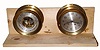 C.1972, Chelsea Clock Co., 6" diameter matching ship's bell clock and barometer with mercury-tube thermometer. 