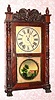 C.1833, Mitchell and Atkins, Bristol Conn, Carved column and splat, short-drop clock with 30-hr time and strike wood movement. 