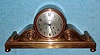 C.1922, Chelsea Clock Co., Boston, Mass, Tambour No. 3, 6.5" dial with 8-day time and ship's bell movement, red brass case. 