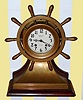C.1911, Chelsea Clock Co., Yacht Wheel on Base, made for Tiffany and Co., 4.5" dial, eight-day Ship's Bell, with special dial. 