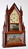 C.1850, Elisha Manross, Bristol, Conn: Steeple on steeple with 8-day time and strike fusee movement. 