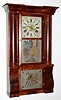 C.1848, Forestville Manufacturing Co., Bristol, Conn: Mahogany column and cornice shelf clock with 8-day time and strike weight movement. 