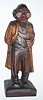 C.1930, German, Karl Griesbaum, WHISTLER, A bald professor in long coat with large round glasses, carved from wood.