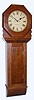 C.1890, English Wall Clock: Eight-day time and gong strike, 2-Chain Fusee movement in a solid oak case. 