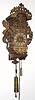 C.1820, Dutch, Stoelklok,  1-Day, weight wall clock with cast lead trim and painted mermaids on the sides of the "stool". 