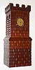C.1900, French for Tiffany and Co.: Clock in the form of a castle with 8-day quarter hour chime movement, Westminster tune on gongs. 