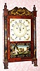 C.1830, Silas Hoadley, Plymouth Conn, Column and splat short-drop, with 30-hr time and strike upside down wood movement. 