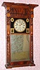 C.1830, Munger and Benedict, Auburn NY, Mahogany "Ironing Board" shelf clock with 8-day time and strike weight movement. 