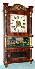 C.1840 Birge, Mallory and Co., Bristol, Conn, Miniature triple decker shelf clock with 30-hr time and strike brass movement. 