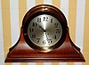 C.1991, Chelsea Clock Co., 8.5" Ship's Bell, hinged bezel, on original mahogany stand. 