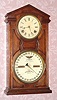 C.1874, Ithaca Calendar Clock Co., No. 7 Shelf Cottage, double dial perpetual calendar, 8-day time and strike movement. 