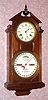 C.1875, Ithaca Calendar Clock Co., No. 6 Hanging Library, double dial perpetual calendar, 30 day double spring time. 