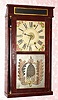 C.1837 R. and I. Atkins, Bristol. Conn, miniature quarter column and cornice, 30-hr time and alarm wood upside-down movement. 