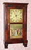 C.1825, Curtiss and Clark, Plymouth, Conn, rare 8-day miniature SPRING driven shelf clock, mahogany Empire style case with paw feet. 