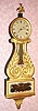 C.1830, Massachusetts Gilt Lyre over box, 1-wt, 8-day wall timepiece. 