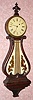C.1830, Boston Area Lyre banjo, in a mahogany case, 1-wt, 8-day with restorations. 