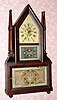 C.1848, Birge and Fuller, Bristol, Conn, for J. J. Beals and Co, Boston, steeple on steeple with candlesticks with an 8-day time and strike remote fusee movement. 