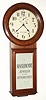 C.1915, Seth Thomas "Regulator No. 2", 8-day wall clock in a mahogany case, with advertising glass for Haserodt, Optometrist and Jeweler, black and white. 