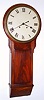 C.1810, English, Mahogany cased tavern clock, 2-weight 8-day, with unusual movement, geared so the great barrels turn once per day rather than twice. 