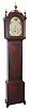 C.1810, Sam'l Edwards [Jr], Gorham, [Maine],  30 hour wood works clock with large seconds dial and small time dial below center, in a pine case with grain painted mahogany finish. 