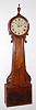 C.1830, Attributed to Abiel Chandler, Concord, NH, seconds pendulum wall banjo, in a mahogany paneled case with carved trim. The sister to this clock [with gilt finial] appears in Distin and Bishop, page 248, fig.580. 