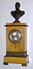 C.1835, French, Marble and Bronze, Napoleon  commemorative mantel clock, 8-day, bell strike, silk suspension movement. 