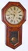C.1890, E. N. Welch Mfg, Forestville, Conn, VERDI, long drop octagon school clock in walnut, 8-day time and gong strike. 