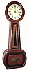 C.1850, Boston Area Weight banjo clock, 8-day timepiece, with restorations. 