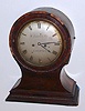 C.1850, English, Balloon-shaped Shelf Clock, fusee movement, mahogany case with silvered dial and 8-day time and bell strike.