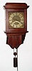 C.1750, R. Hardwick, Ashwick,  an English bird-cage movement, with later dial and hand, now in a C.1990, modern wall case of mahogany. 