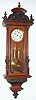 C.1880, German, Gustav Becker, Smaller 2-Wt "Vienna Regulator" in a walnut case with old top, dial about 5.4" and with smaller weights. 